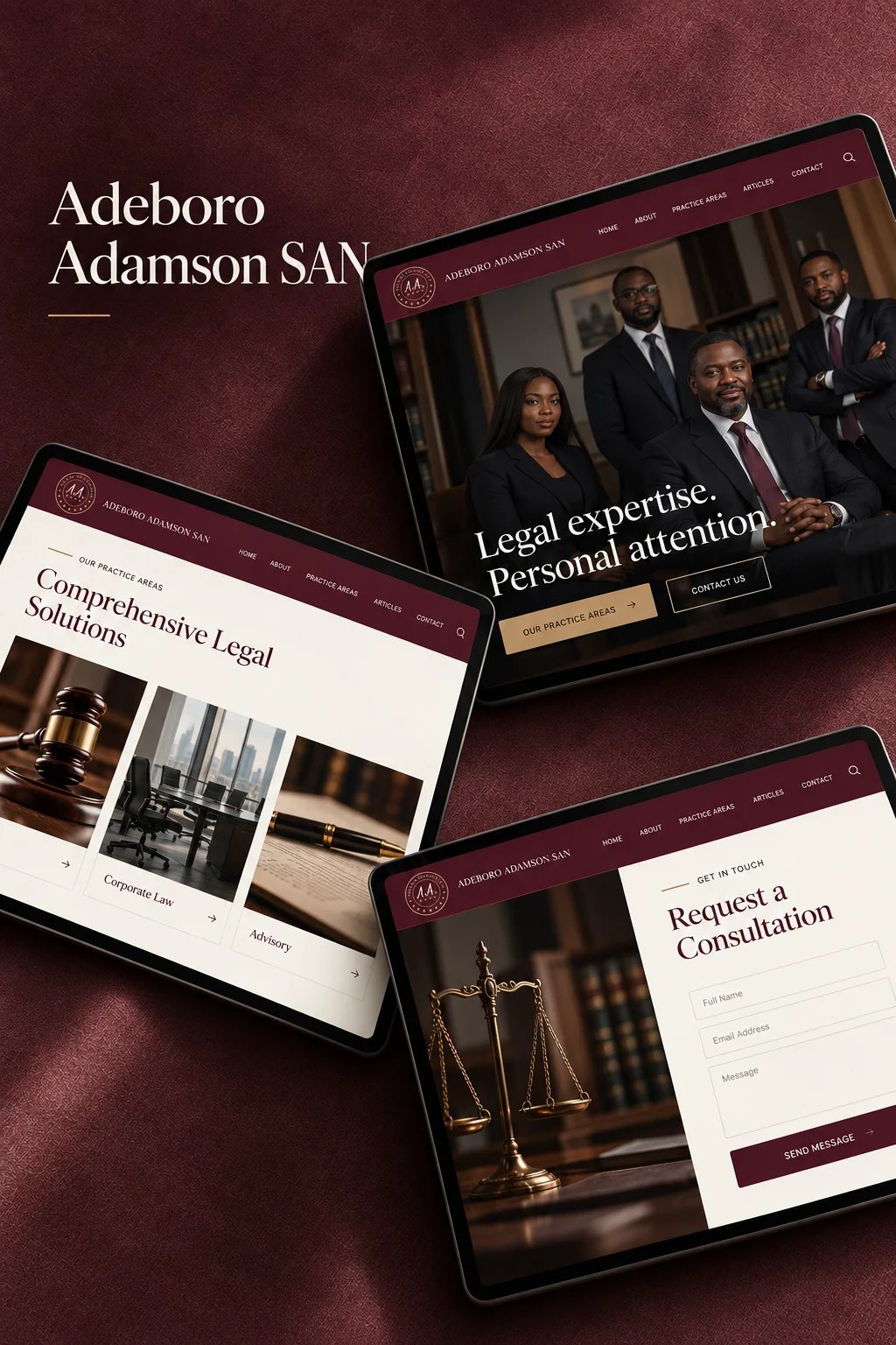 Adeboro Adamson SAN law firm website presentation