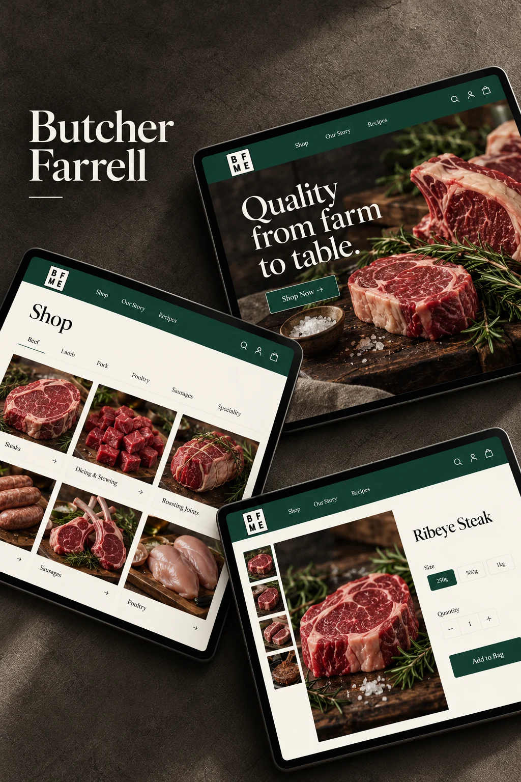 Butcher Farrell’s Meat Emporium website presentation